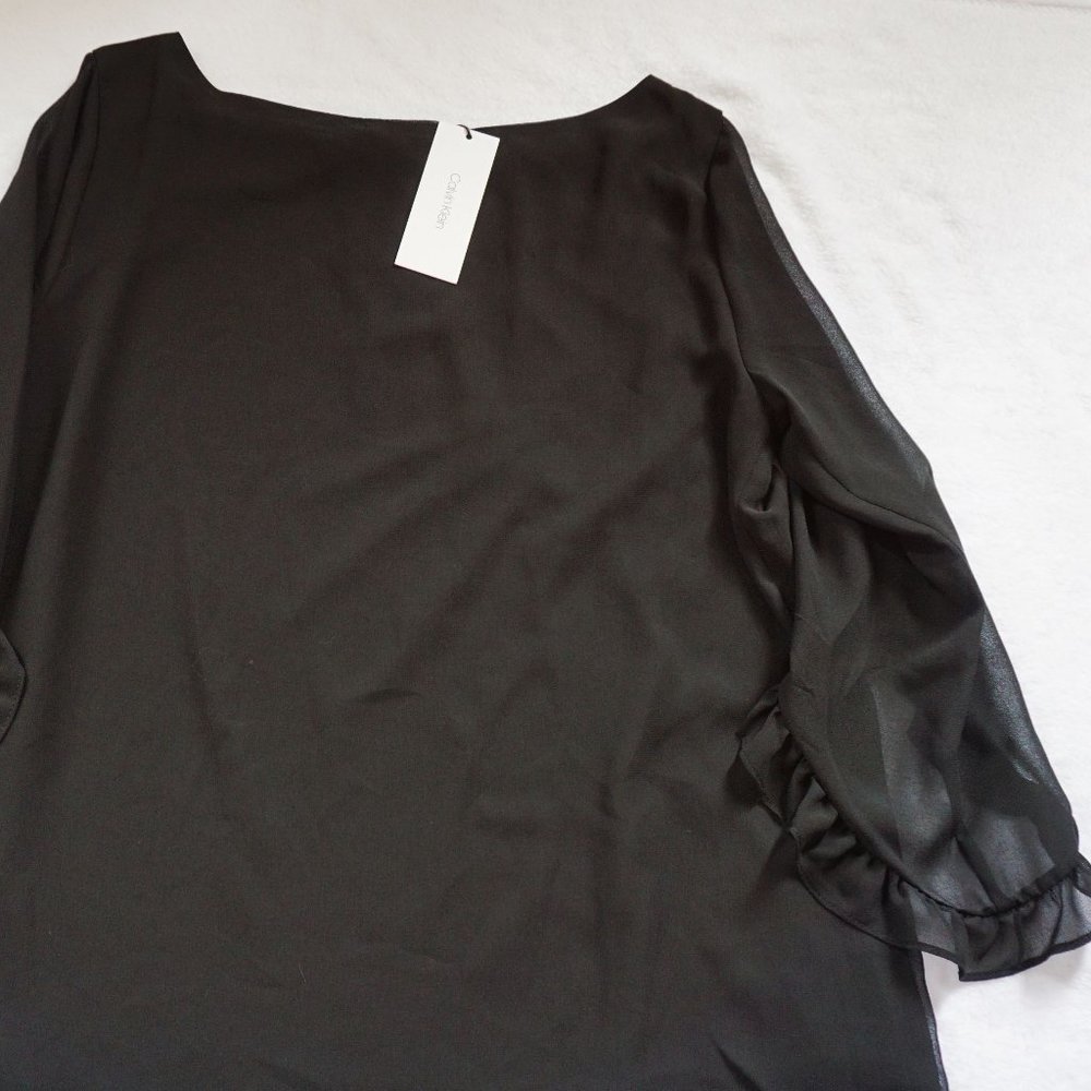 Black Ruffled Long-sleeve - Picture 3 of 8